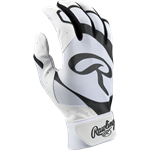 Rawlings Adult 5150 II Batting Gloves | White/Black | X-Large