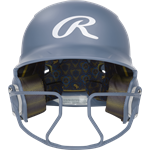 Rawlings Mach Hi-Viz 1-Tone Batting Helmet with Attached Face Guard - Matte | Columbia Blue | Senior