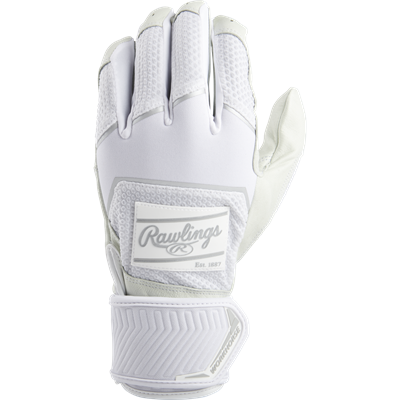 Rawlings Adult Workhorse Baseball Batting Glove w/Compression Strap, X-Large, White