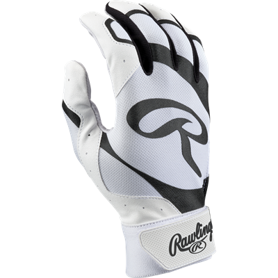 Rawlings Adult 5150 II Batting Gloves | White/Black | X-Large